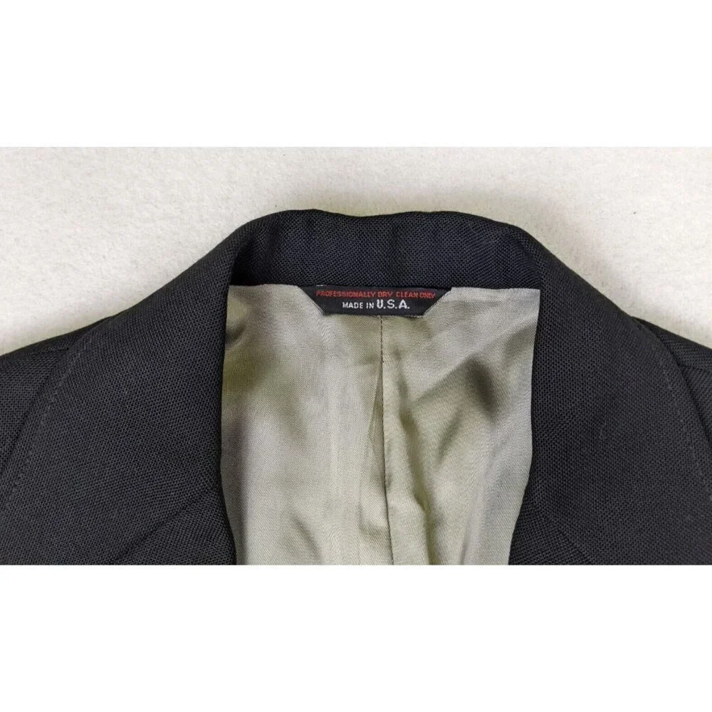 VINTAGE MEN'S BLACK BLAZER JACKET SPORT COAT - VANJULIAN - SIZE 39R